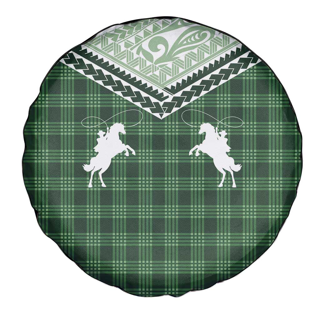 Aloha Hawaii Cowboys Paniolo Spare Tire Cover Forest Green Palaka - Polynesian Pride