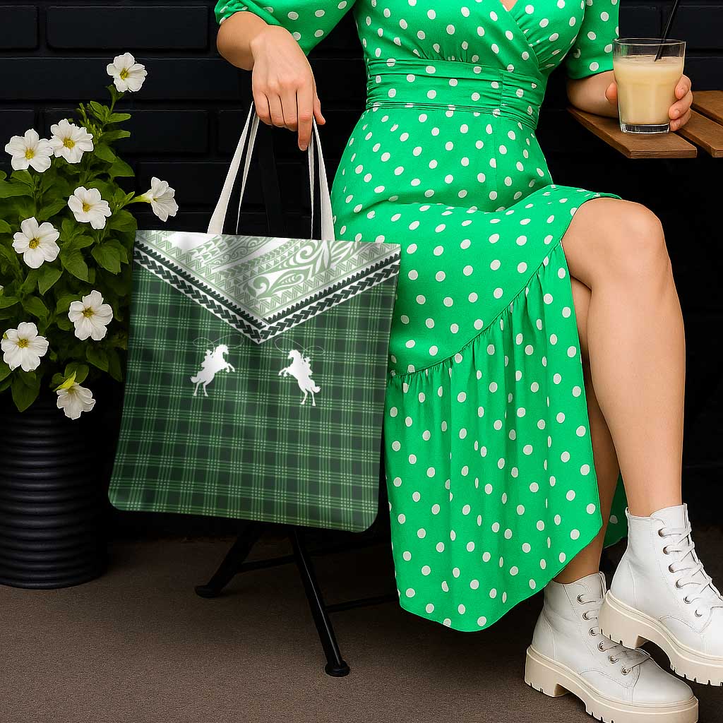 Aloha Hawaii Cowboys Paniolo Tote Bag Forest Green Palaka - Polynesian Pride