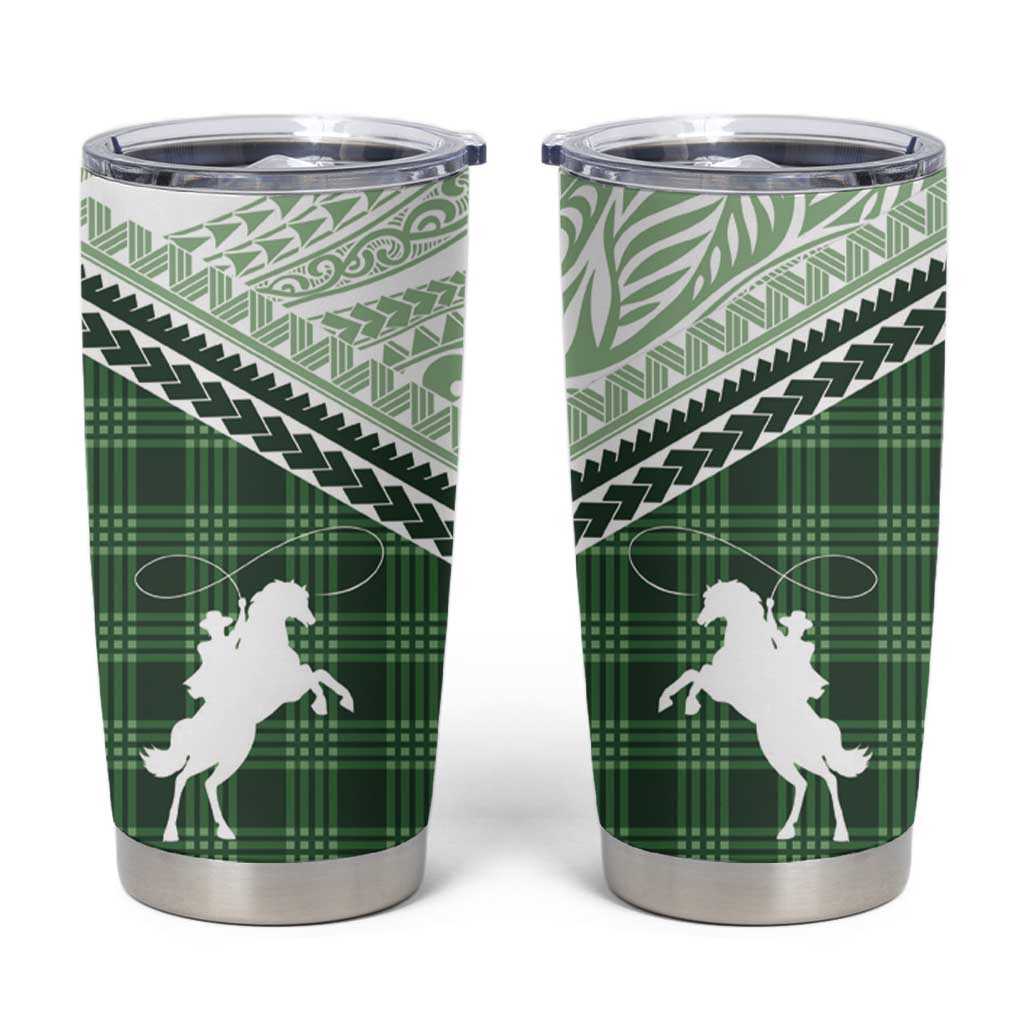 Aloha Hawaii Cowboys Paniolo Tumbler Cup Forest Green Palaka - Polynesian Pride