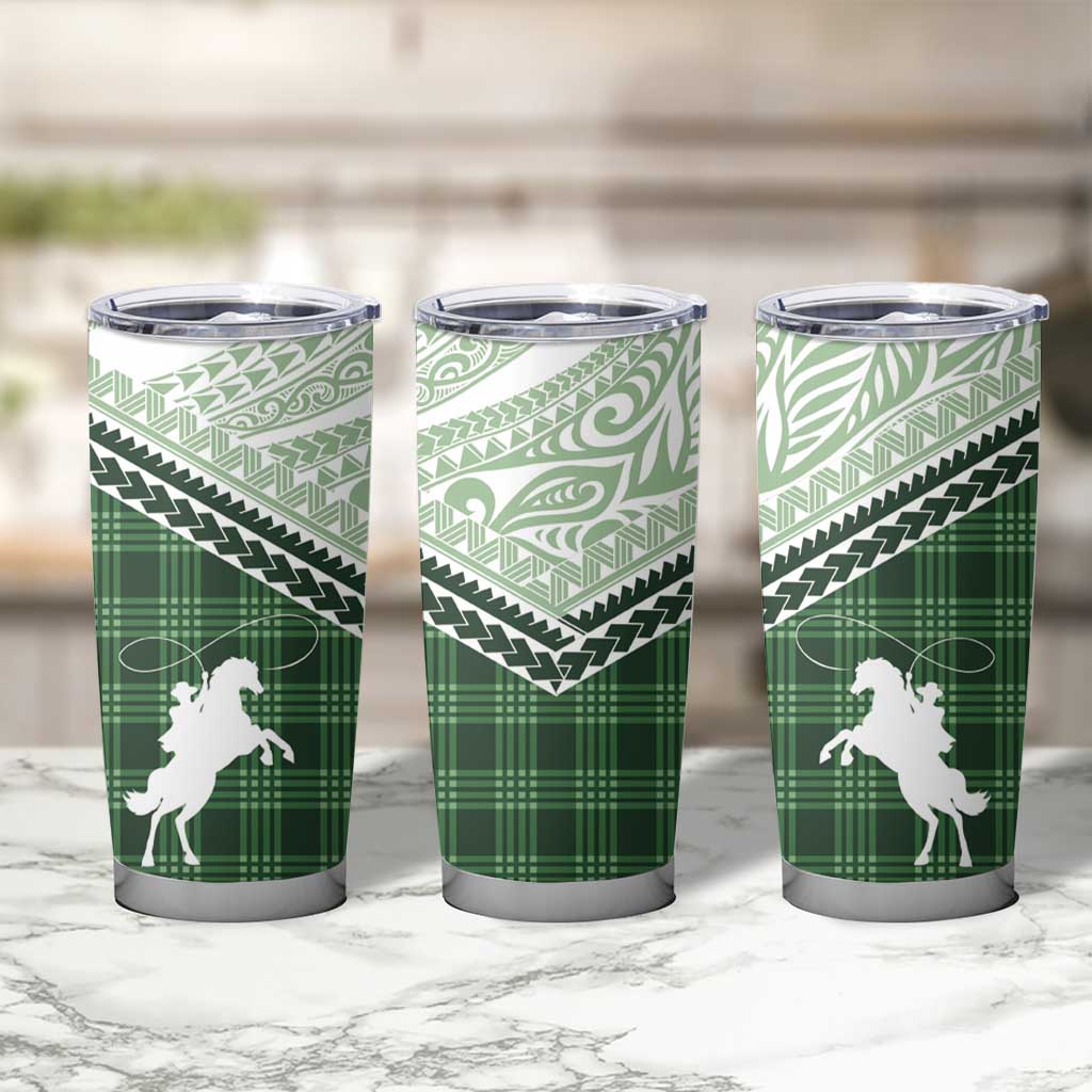 Aloha Hawaii Cowboys Paniolo Tumbler Cup Forest Green Palaka - Polynesian Pride