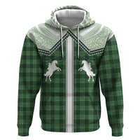 Aloha Hawaii Cowboys Paniolo Zip Hoodie Forest Green Palaka - Polynesian Pride