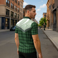 Aloha Hawaii Cowboys Paniolo Zipper Polo Shirt Forest Green Palaka - Polynesian Pride