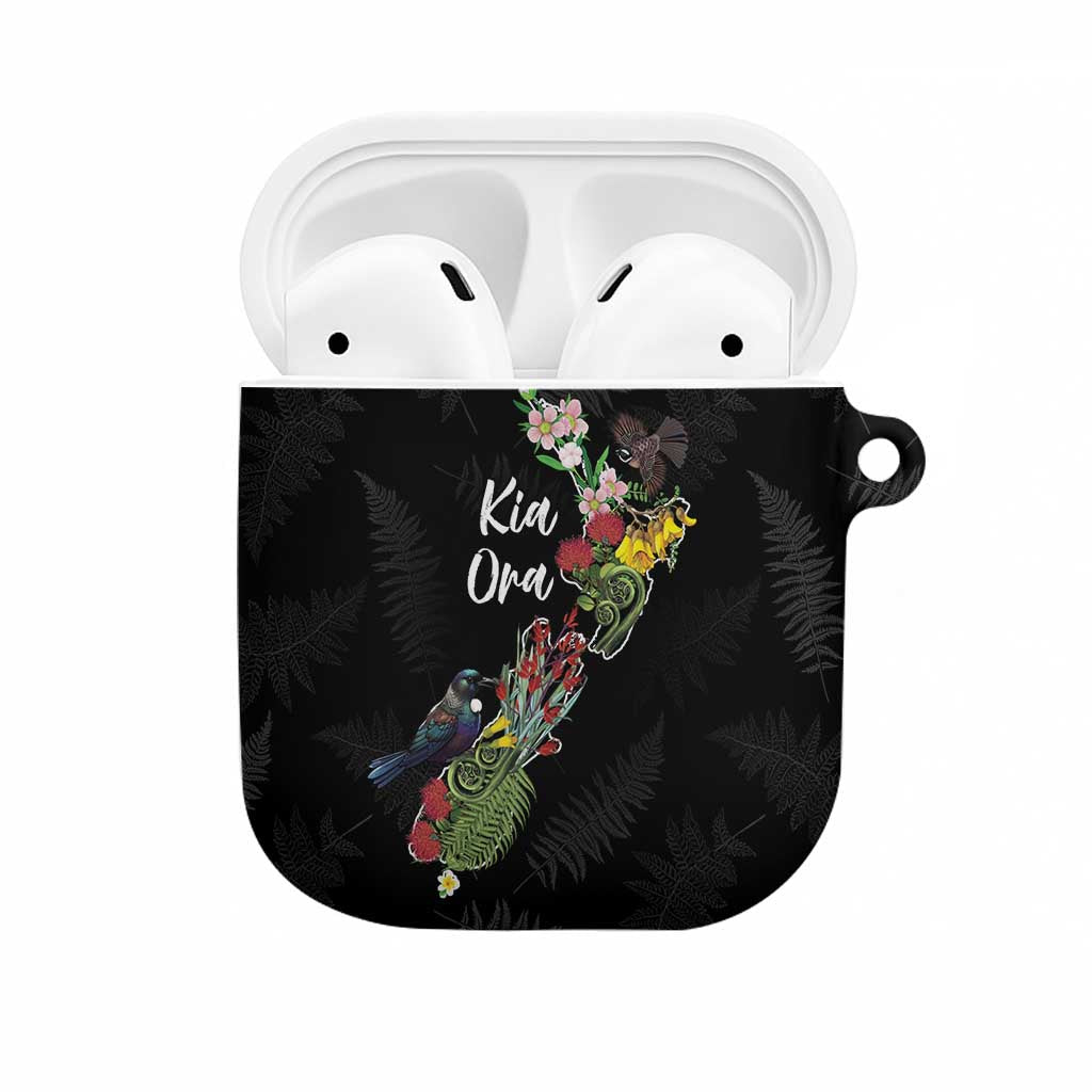 Kia Ora New Zealand Floral AirPods Case Black - Polynesian Pride