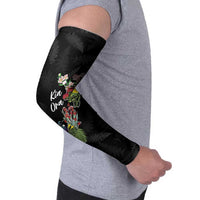 Kia Ora New Zealand Floral Personalized Arm Sleeves Black - Polynesian Pride