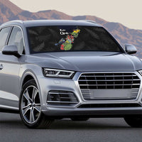 Kia Ora New Zealand Floral Auto Sun Shade Black - Polynesian Pride