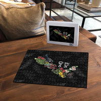 Kia Ora New Zealand Floral Puzzle Black - Polynesian Pride