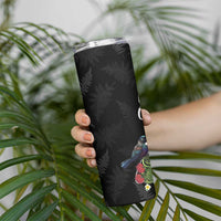 Kia Ora New Zealand Floral Skinny Tumbler Black - Polynesian Pride