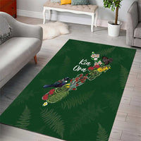 Kia Ora New Zealand Floral Area Rug Sage Green - Polynesian Pride