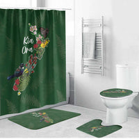 Kia Ora New Zealand Floral Bathroom Set Sage Green - Polynesian Pride