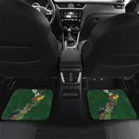 Kia Ora New Zealand Floral Personalized Car Mats Sage Green - Polynesian Pride