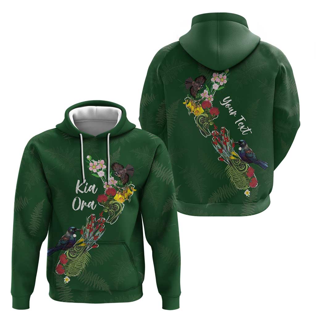 Kia Ora New Zealand Floral Personalized Hoodie Sage Green - Polynesian Pride