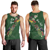 Kia Ora New Zealand Floral Personalized Men Tank Top Sage Green - Polynesian Pride