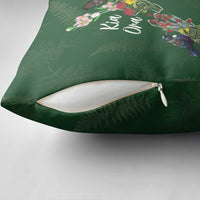 Kia Ora New Zealand Floral Pillow Cover Sage Green - Polynesian Pride