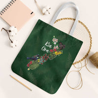 Kia Ora New Zealand Floral Tote Bag Sage Green - Polynesian Pride