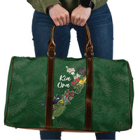 Kia Ora New Zealand Floral Travel Bag Sage Green - Polynesian Pride