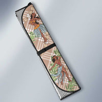 Beige Palaka Hula Girls Seamless Hawaii Aloha Auto Sun Shade LT7 - Polynesian Pride