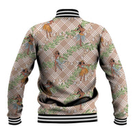 Beige Palaka Hula Girls Seamless Hawaii Aloha Baseball Jacket LT7 - Polynesian Pride