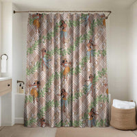 Beige Palaka Hula Girls Seamless Hawaii Aloha Bathroom Set - Polynesian Pride