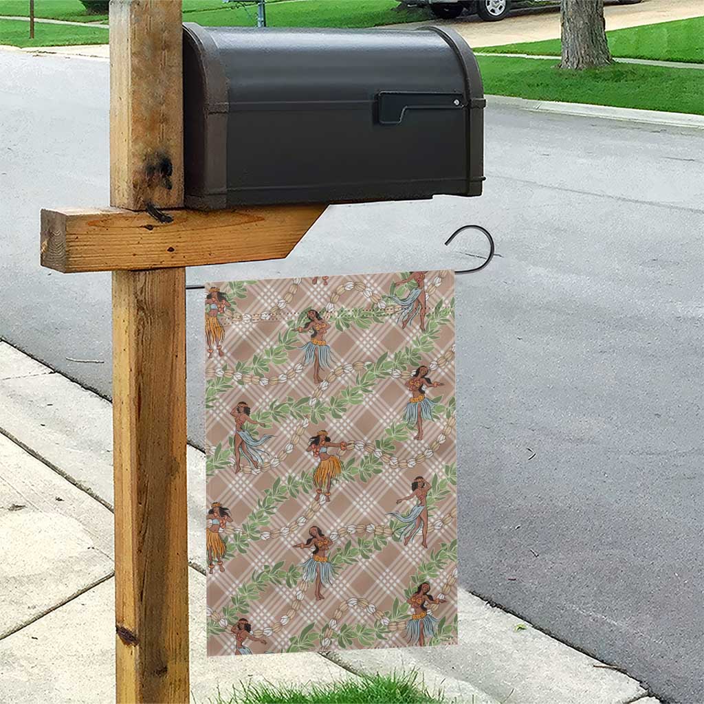 Beige Palaka Hula Girls Seamless Hawaii Aloha Garden Flag - Polynesian Pride