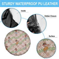 Beige Palaka Hula Girls Seamless Hawaii Aloha Spare Tire Cover - Polynesian Pride