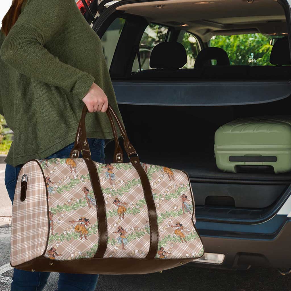 Beige Palaka Hula Girls Seamless Hawaii Aloha Travel Bag - Polynesian Pride