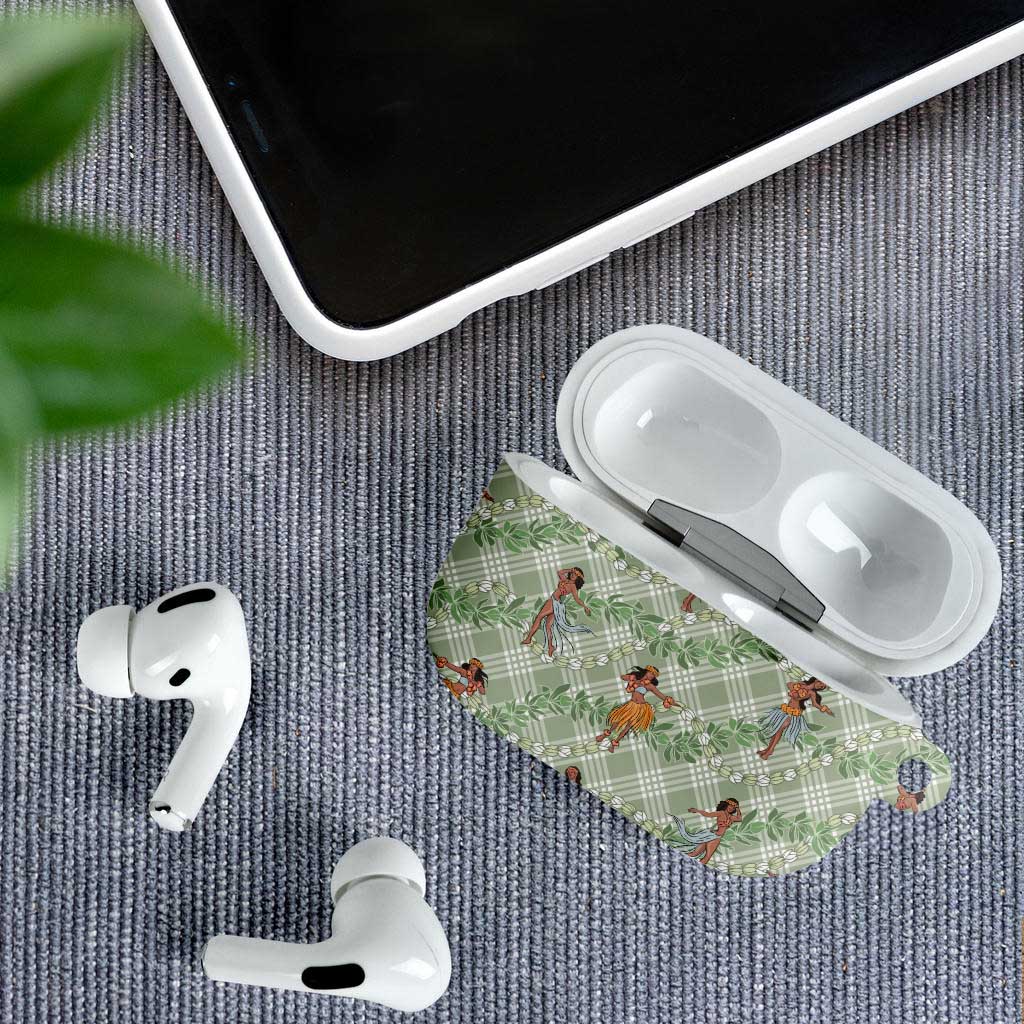 Mint Palaka Hula Girls Seamless Hawaii Aloha AirPods Case - Polynesian Pride