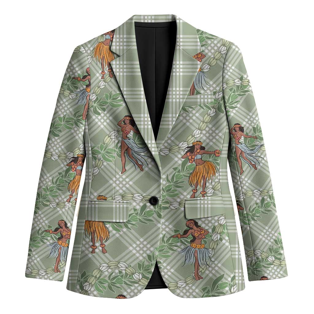 Mint Palaka Hula Girls Seamless Hawaii Aloha Blazer - Polynesian Pride