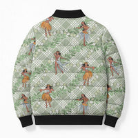 Mint Palaka Hula Girls Seamless Hawaii Aloha Bomber Puffer Jacket LT7 - Polynesian Pride