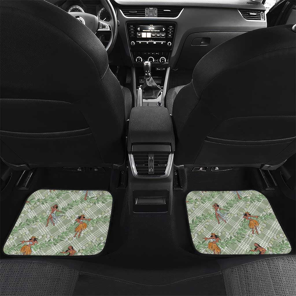 Mint Palaka Hula Girls Seamless Hawaii Aloha Car Mats - Polynesian Pride