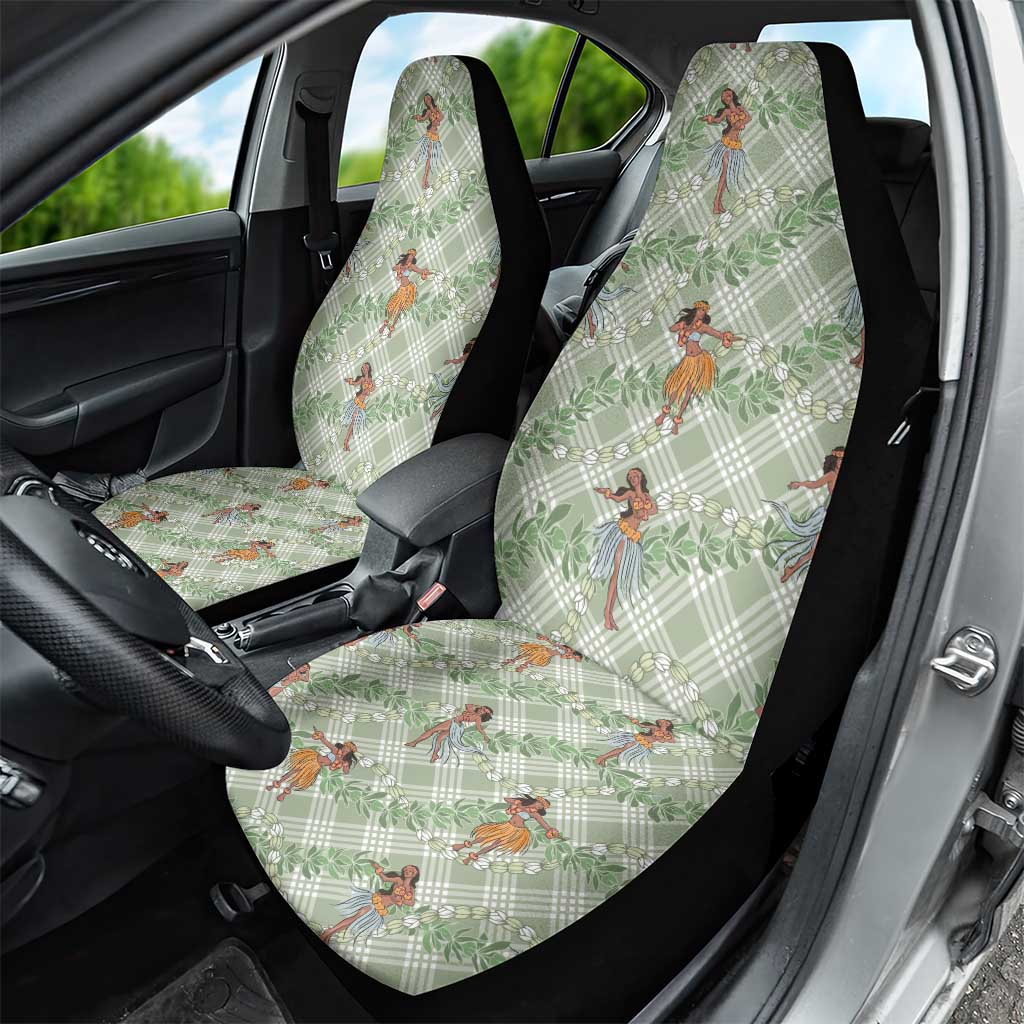 Mint Palaka Hula Girls Seamless Hawaii Aloha Car Seat Cover - Polynesian Pride