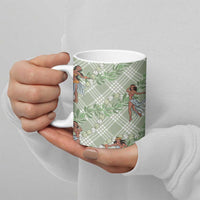 Mint Palaka Hula Girls Seamless Hawaii Aloha Ceramic Mug - Polynesian Pride