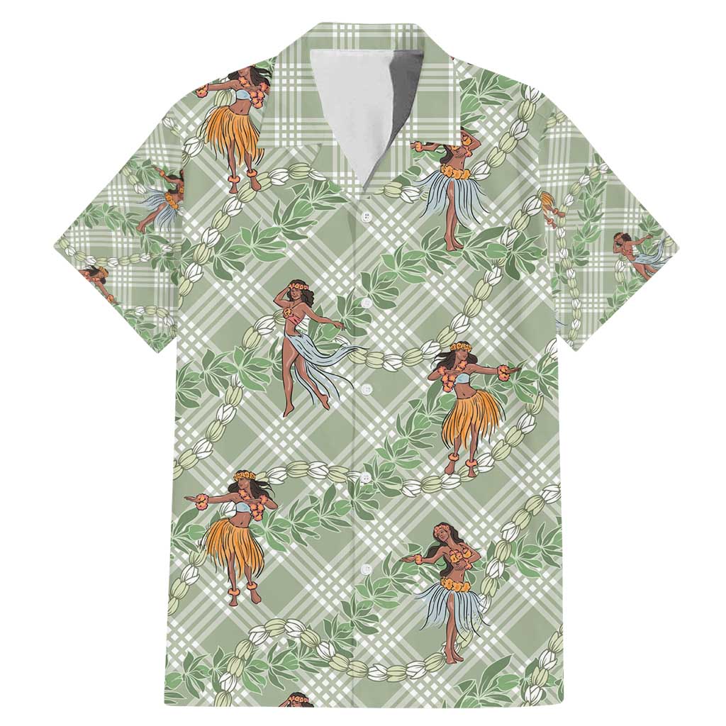 Mint Palaka Hula Girls Seamless Hawaii Aloha Family Matching Mermaid Dress and Hawaiian Shirt - Polynesian Pride