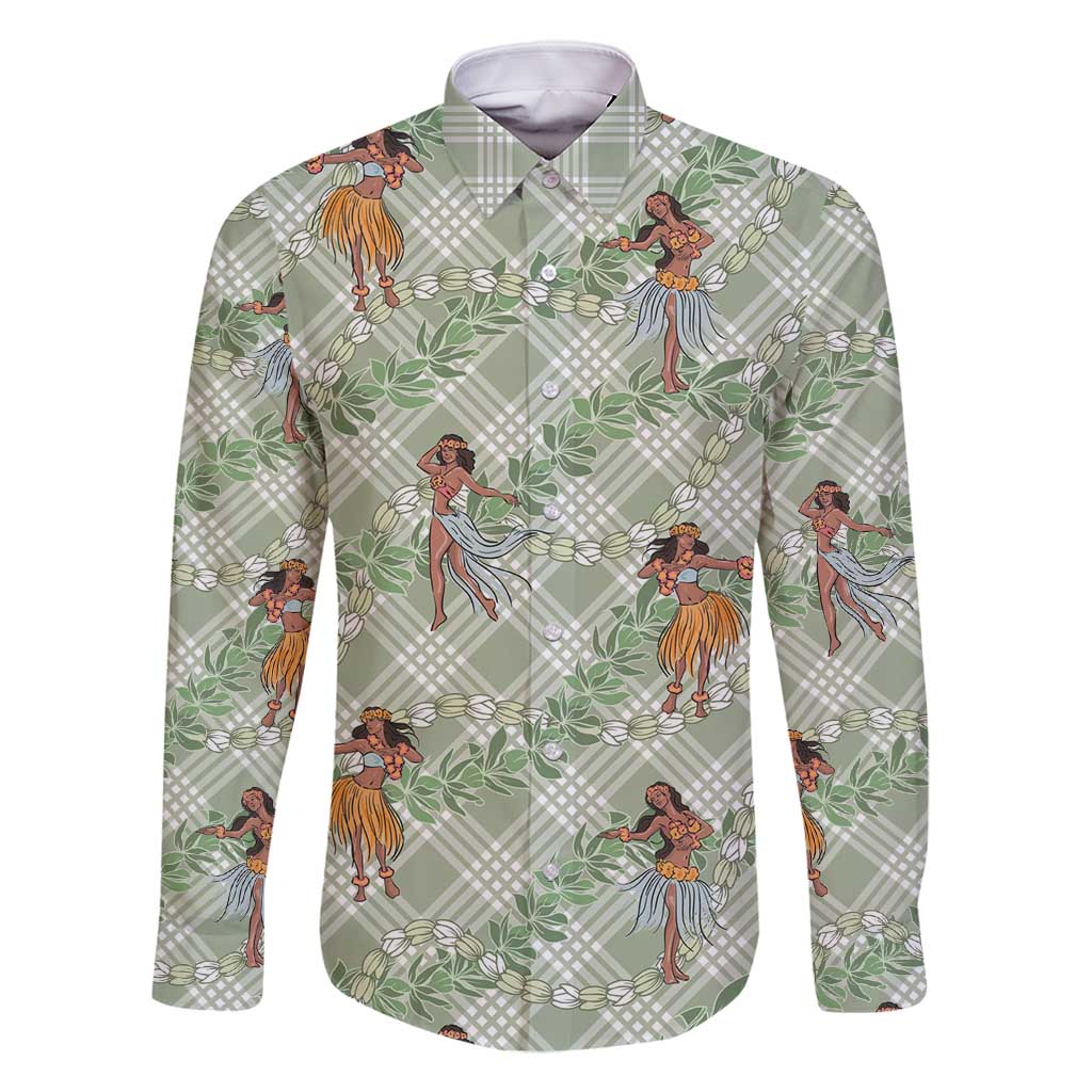 Mint Palaka Hula Girls Seamless Hawaii Aloha Family Matching Mermaid Dress and Hawaiian Shirt - Polynesian Pride