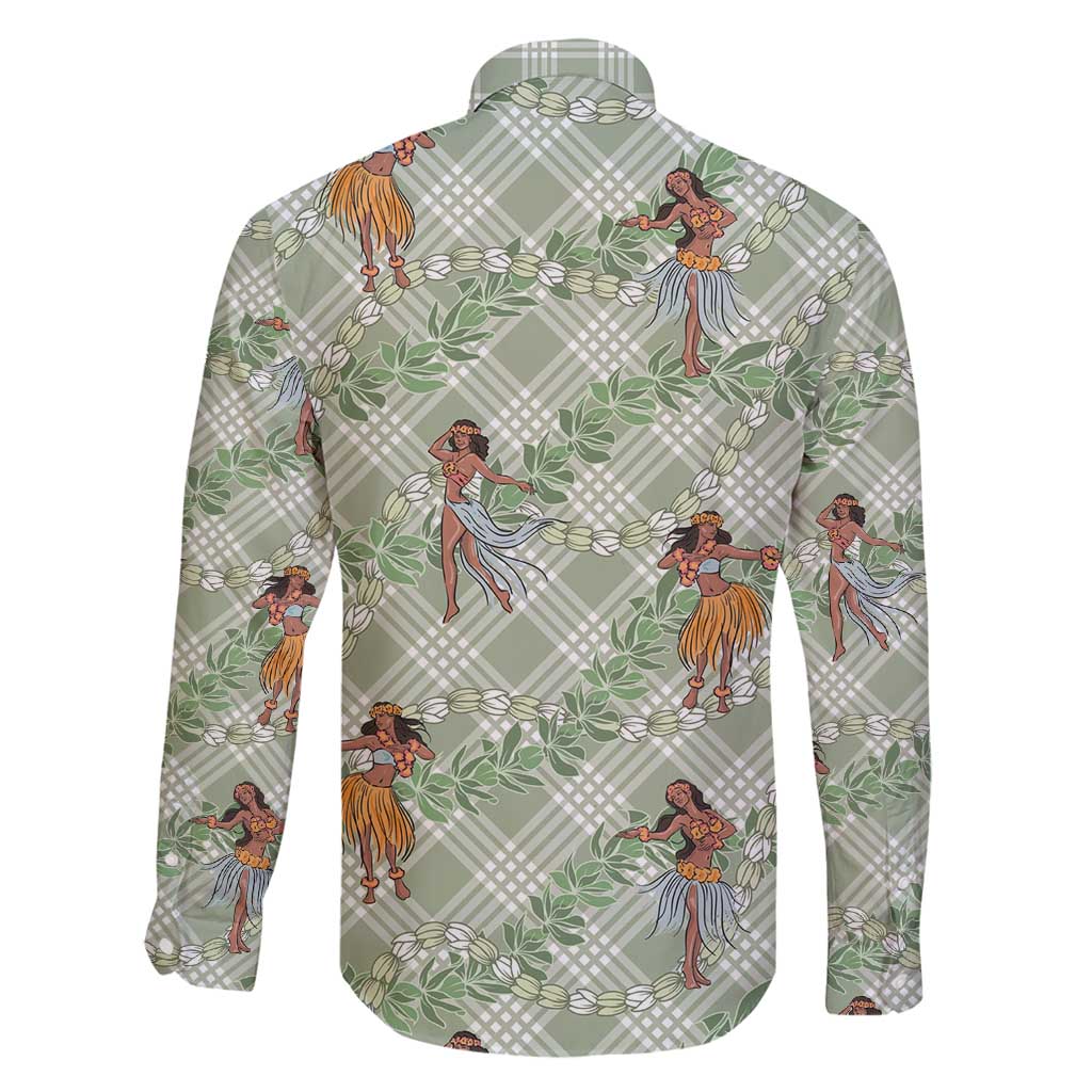 Mint Palaka Hula Girls Seamless Hawaii Aloha Family Matching Mermaid Dress and Hawaiian Shirt - Polynesian Pride