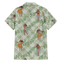 Mint Palaka Hula Girls Seamless Hawaii Aloha Family Matching Puletasi and Hawaiian Shirt - Polynesian Pride