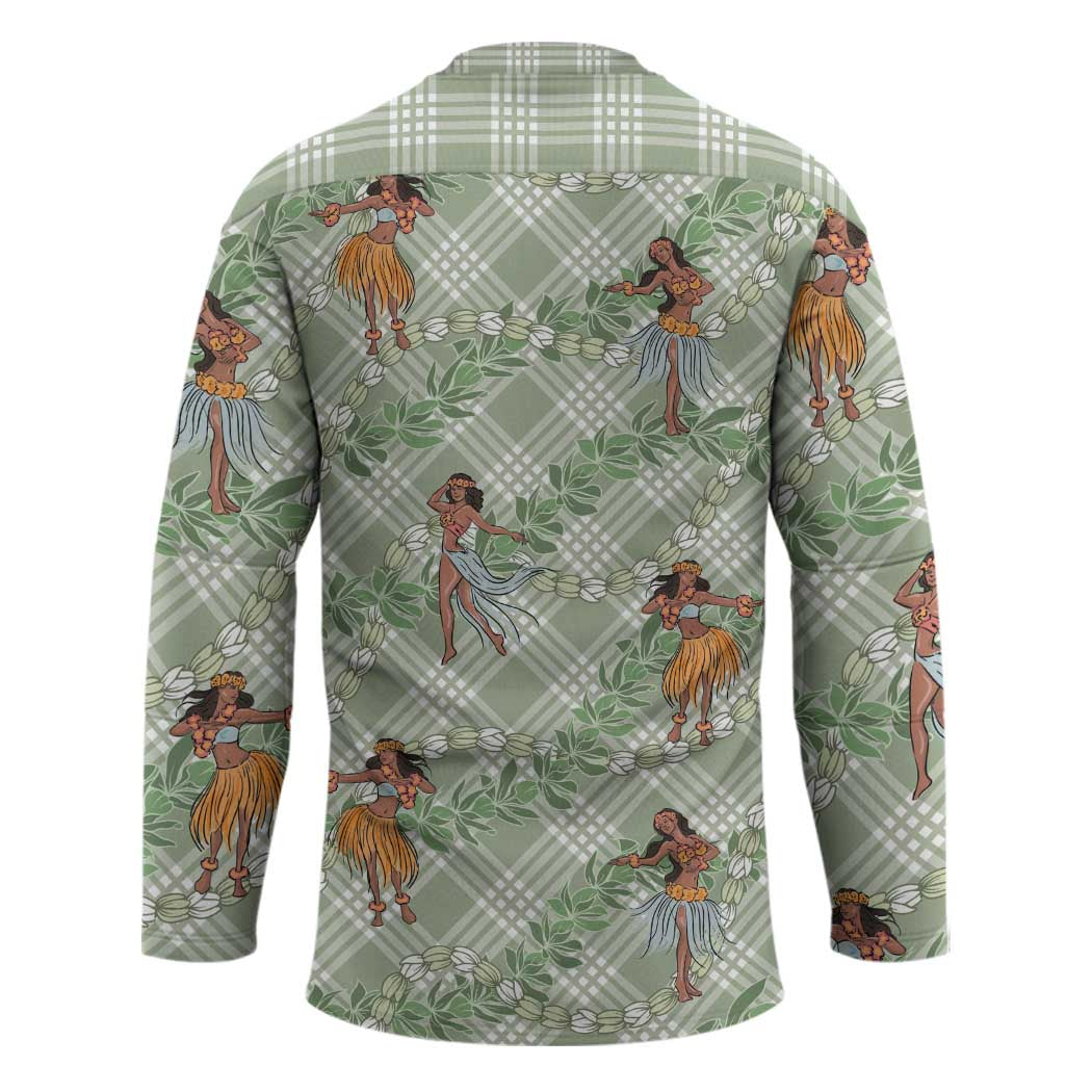 Mint Palaka Hula Girls Seamless Hawaii Aloha Hockey Jersey - Polynesian Pride