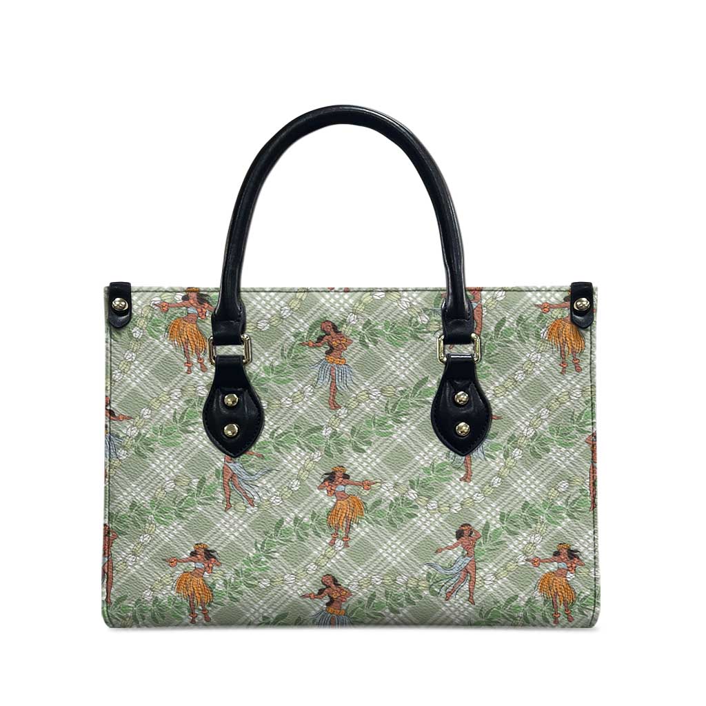 Mint Palaka Hula Girls Seamless Hawaii Aloha Leather Bag LT7 - Polynesian Pride