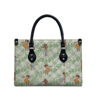 Mint Palaka Hula Girls Seamless Hawaii Aloha Leather Bag LT7 - Polynesian Pride