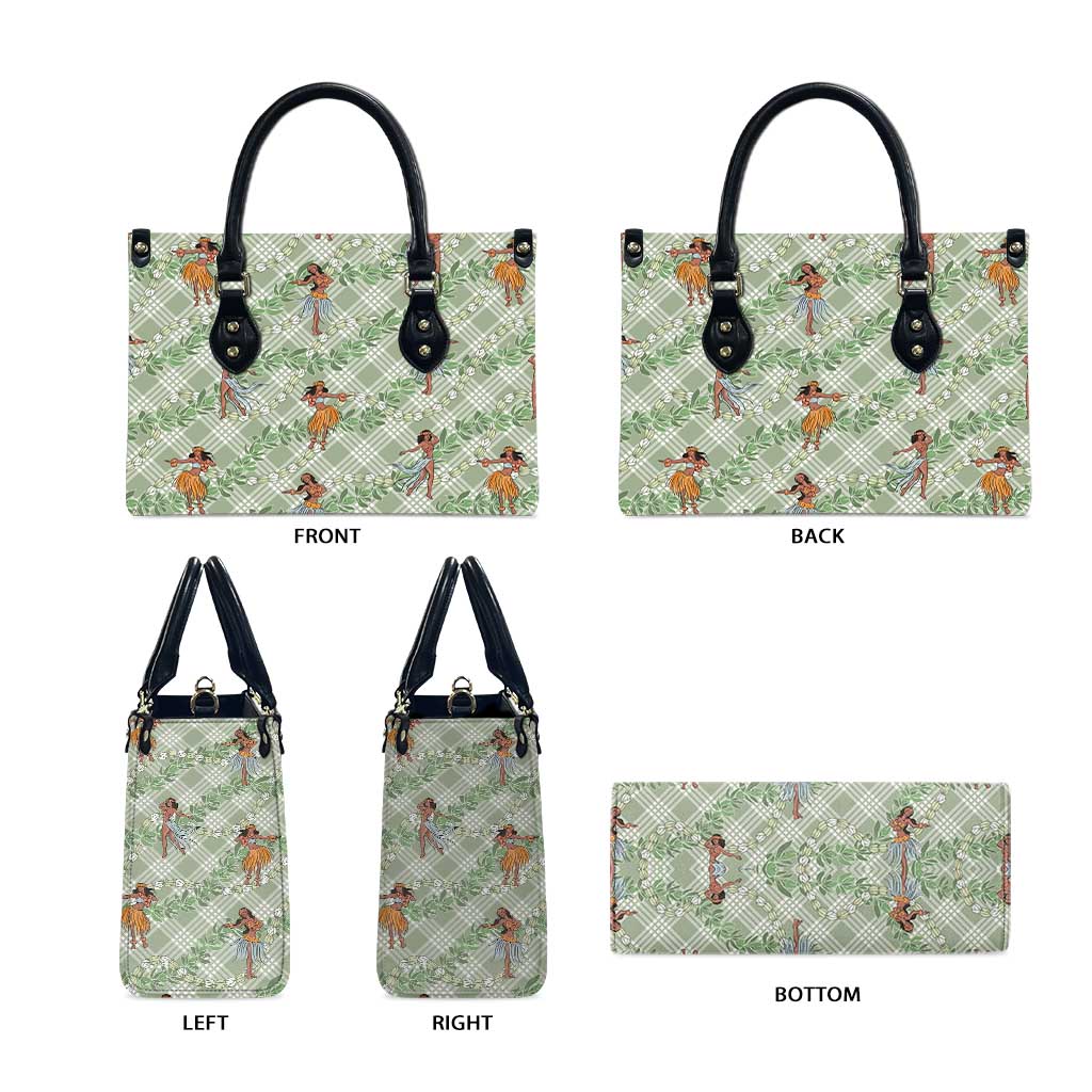 Mint Palaka Hula Girls Seamless Hawaii Aloha Leather Bag LT7 - Polynesian Pride