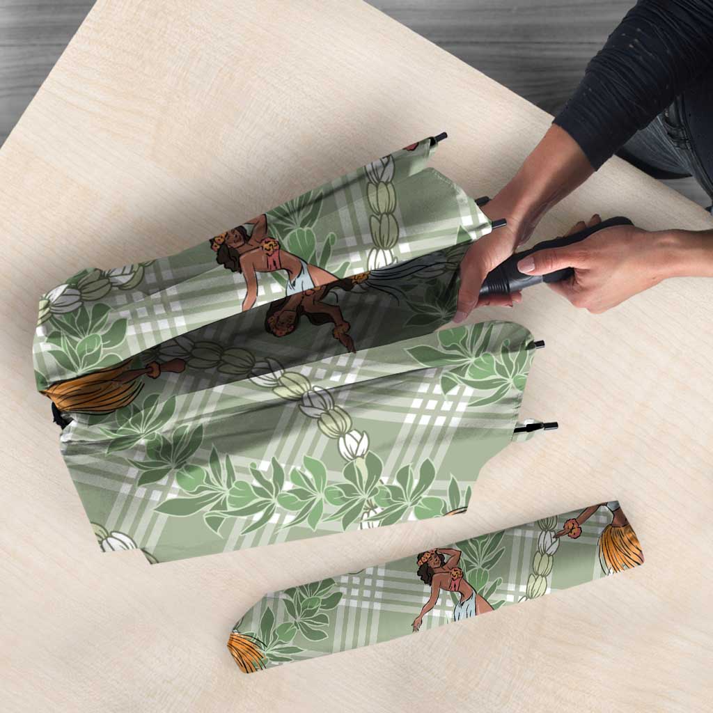 Mint Palaka Hula Girls Seamless Hawaii Aloha Umbrella LT7 - Polynesian Pride