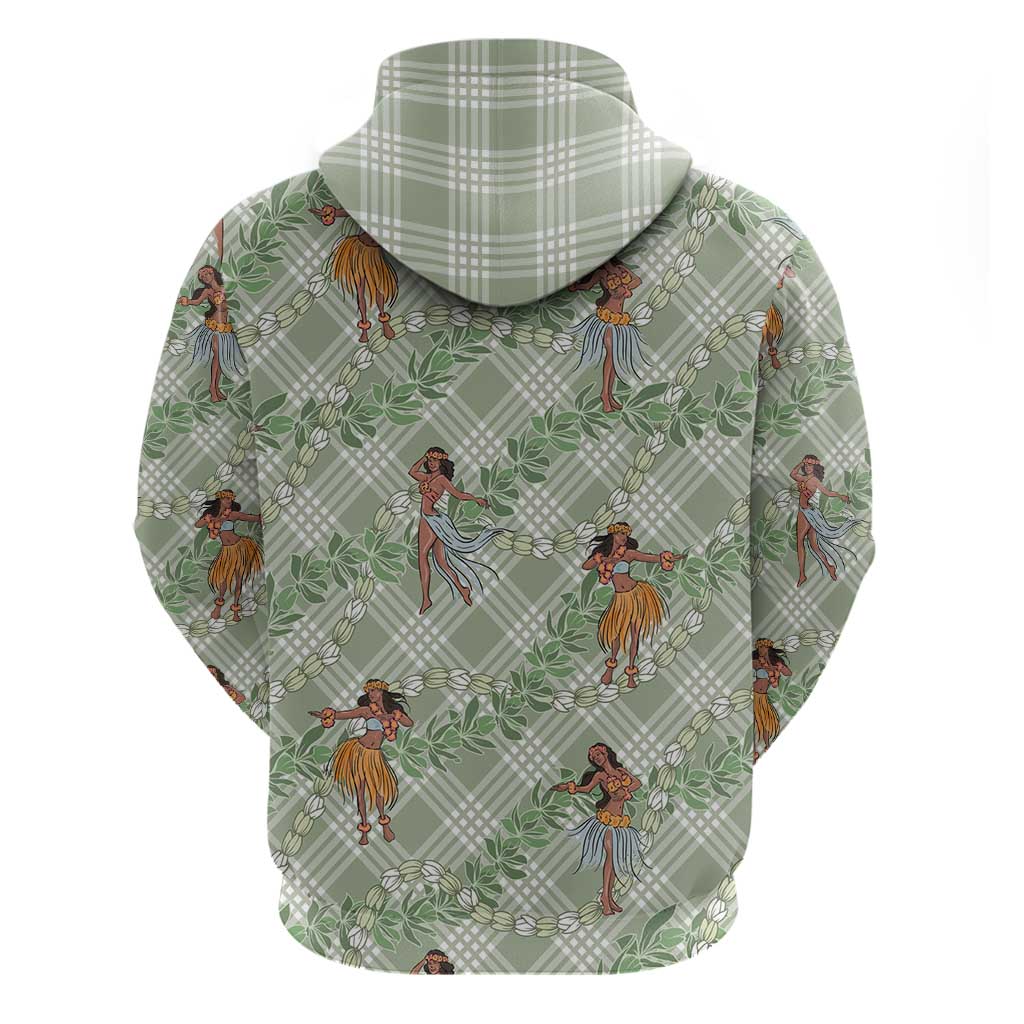 Mint Palaka Hula Girls Seamless Hawaii Aloha Zip Hoodie LT7 - Polynesian Pride