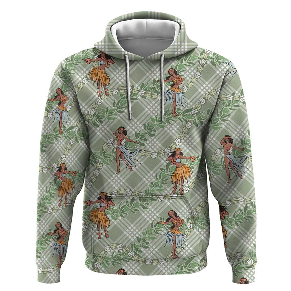 Mint Palaka Hula Girls Seamless Hawaii Aloha Zip Hoodie LT7 Pullover Hoodie Mint - Polynesian Pride