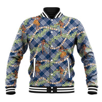 Navy Blue Palaka Hula Girls Seamless Hawaii Aloha Baseball Jacket LT7 Unisex Navy Blue - Polynesian Pride