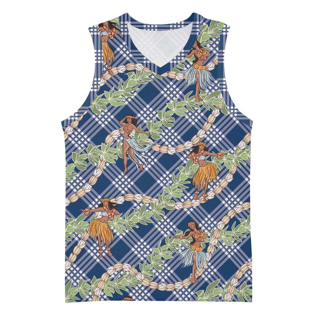 Navy Blue Palaka Hula Girls Seamless Hawaii Aloha Basketball Jersey LT7 Unisex Navy Blue - Polynesian Pride