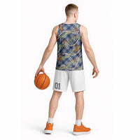 Navy Blue Palaka Hula Girls Seamless Hawaii Aloha Basketball Jersey LT7 - Polynesian Pride