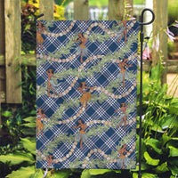 Navy Blue Palaka Hula Girls Seamless Hawaii Aloha Garden Flag - Polynesian Pride