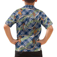 Navy Blue Palaka Hula Girls Seamless Hawaii Aloha Hawaiian Shirt - Polynesian Pride