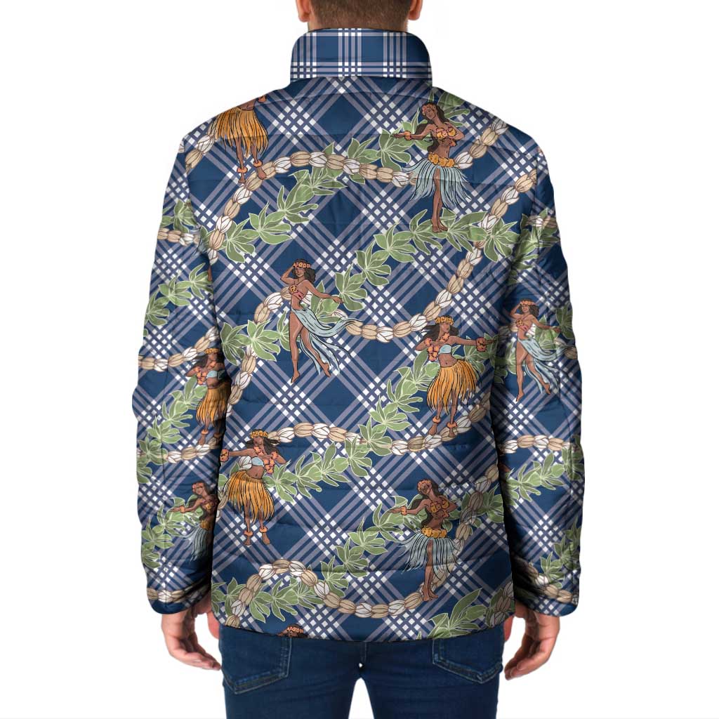 Navy Blue Palaka Hula Girls Seamless Hawaii Aloha Padded Jacket LT7 - Polynesian Pride