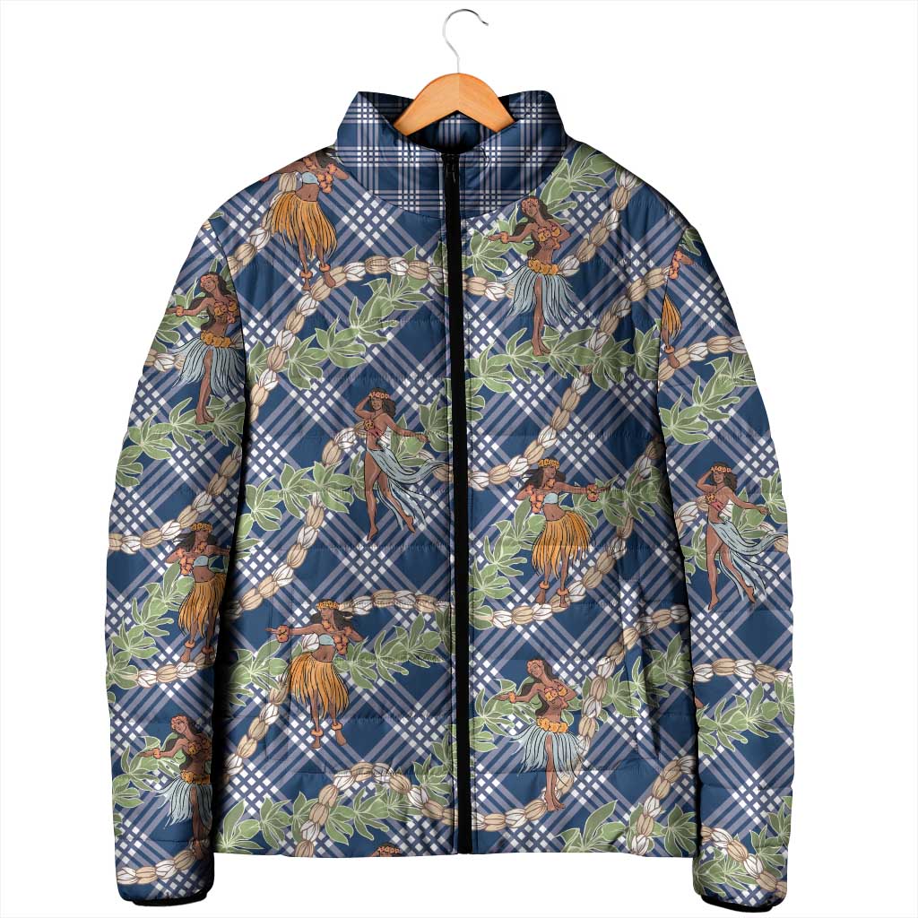 Navy Blue Palaka Hula Girls Seamless Hawaii Aloha Padded Jacket LT7 - Polynesian Pride
