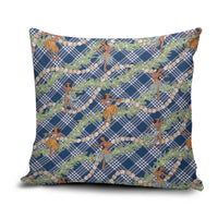 Navy Blue Palaka Hula Girls Seamless Hawaii Aloha Pillow Cover - Polynesian Pride